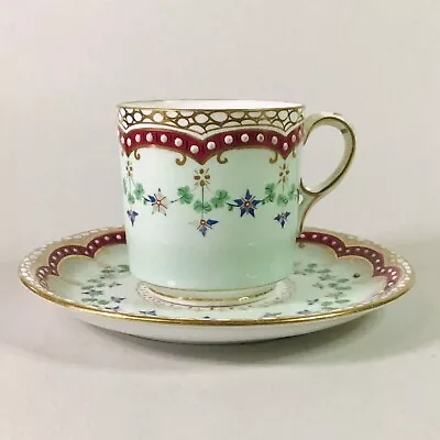 Buy Antique Porcelain Gilded Enamelled Jewelled Minton? Cabinet Tea Cup & Saucer • 49£
