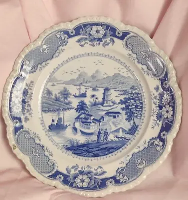 Buy Antique J W R India Temple Ridgway Stone China Blue White Plate 1814–30 • 4.99£