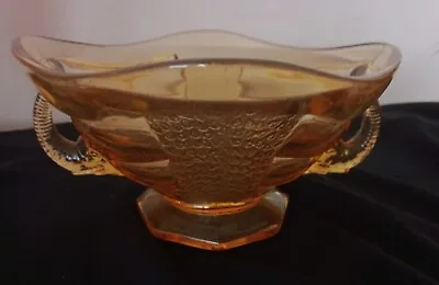 Buy Vintage Art Deco Amber Glass Elephant Handle Dish By Sowerby Glass Vgc. • 5£