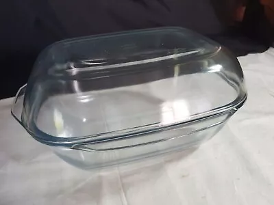 Buy Vintage Clear Glass Pyrex Casserole Dish Size 10  X 8  X 5  2 Lit • 22£