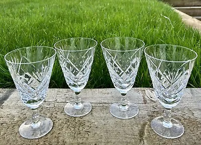 Buy Four Brierley Crystal (royal Brierley) Goodwood Large Wine Glasses 6  Vintage • 39£