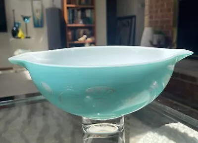 Buy Vintage Pyrex #444 - 4quart Turquoise Mixing Bowl-Hot Air Balloons EXCELLENT • 91.24£