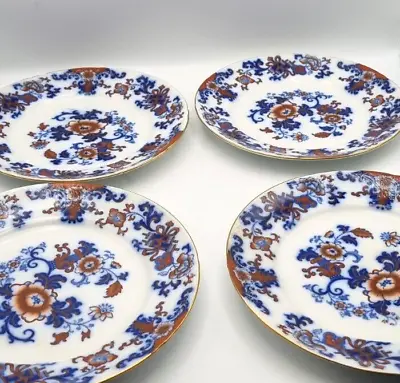 Buy Royal Doulton Nankin Dinner Plates Antique Burslem Plates Polychrome Flow Blue • 65£