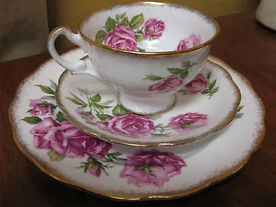 Buy Royal Standard England ORLEANS ROSE Bone China Trio/Cup Saucer Plate/Gold • 38.57£