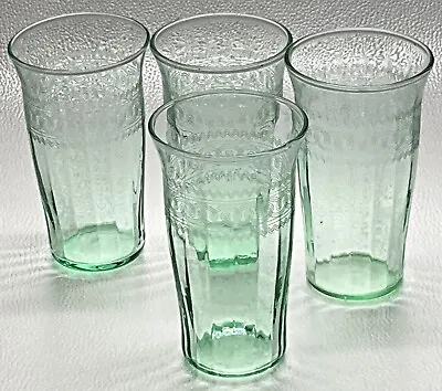 Buy Needle-etched * 1920’s-30’s Green Juice Glasses * Set Of 4 *  • 12.47£