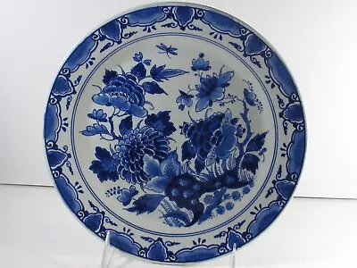 Buy Royal Delft De Porceleyne Fles  Wall Plate 9.75  Hand Painted Blue Floral 1962 • 48.22£