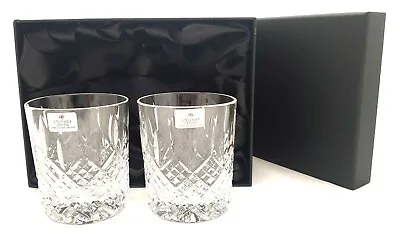 Buy Pair Of 24% Hand Cut Lead Crystal Whiskey Glasses In Silk Lined Presentation Box • 35.99£
