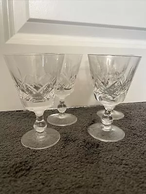 Buy Vintage Crystal Cut Glass Sherry Liqueur Port Glasses 12.5cm Tall Set Of 4 • 5£