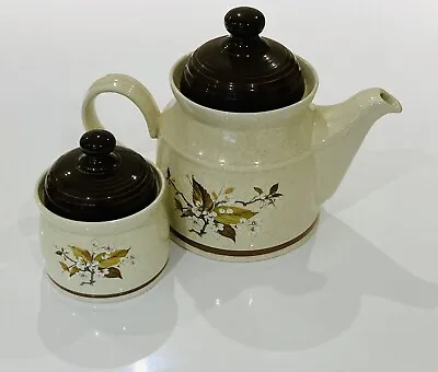 Buy Royal Doulton Wild Cherry Lambethware L.S.1038 Sugar Bowl & 2 & 1/2 Pint Teapot. • 8.39£