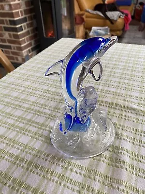 Buy Cristal D’Arques Dolphin Blue Clear Glass Lead Crystal Ornament • 4.50£