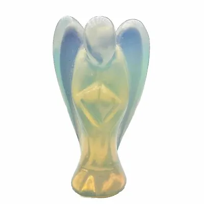 Buy Crystal Glass Angel Opaline Vaseline Glass H5cm • 20£