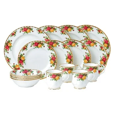 Buy Royal Albert Old Country Roses 16-Piece Place Setting White/red • 398.96£