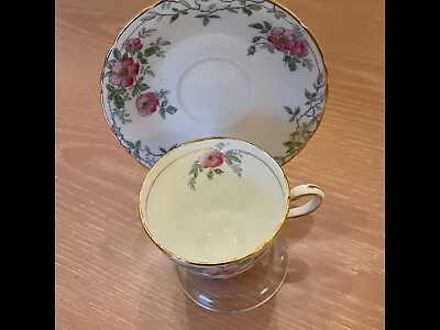 Buy Vintage Delphine China Cup And Saucer  WILD ROSE . Gold Rim. Mint Condition. • 14.17£