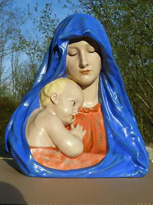 Buy 1951 WK KERAMOS WIEN 37 Cm Hl MARIA + Jesus Child Ceramic Figure Austria F. Barwig • 409.66£