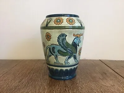Buy Rare Sylvac Pottery Assyrian 4573 Vase In Blue Green Orange Colour-way • 55£