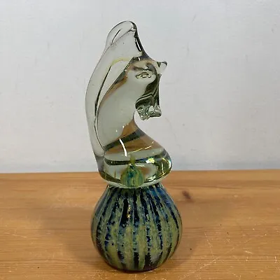 Buy Vintage Mdina Glass Seahorse Paperweight Blue Green Sea & Sand - Signed On Base • 9.99£
