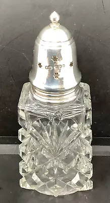 Buy Vintage Sterling Silver Topped Cut Glass Sugar Shaker London 1989 P&W 15cm Tall • 29.99£
