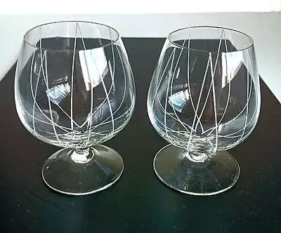 Buy Chance Brothers Glassware Miniature Brandy Glasses Triangle Lines 1950s Vintage • 8£