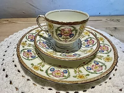 Buy Vintage Art Deco Cup Saucer Plate Trio Sutherland Pattern 2484 Floral Bone China • 17.99£