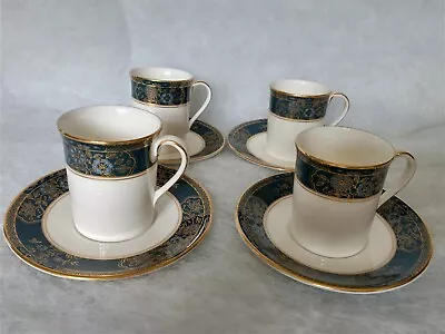 Buy ROYAL DOULTON CARLYLE - FOUR COFFEE CANS / CUPS AND SAUCERS - H5018 Excellent • 20£