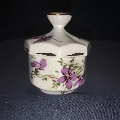 Buy Vintage Hammersley Bone China Octagonal Trinket Pot. Victorian Violets. • 7.50£