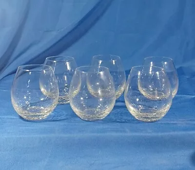 Buy Pier 1 Reflections Clear Crackle Stemless Balloon Wine Glasses, Set Of 6  • 94.68£