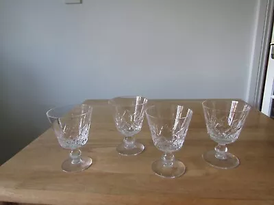 Buy Four Stuart Crystal Low Water/wine Glasses Glengarry/cambridge Pattern VGC • 34.50£