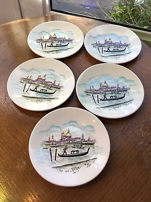 Buy 5 Vintage Side Plates By James Cooper- Washington Pottery Ltd-Venetian Scene • 28£