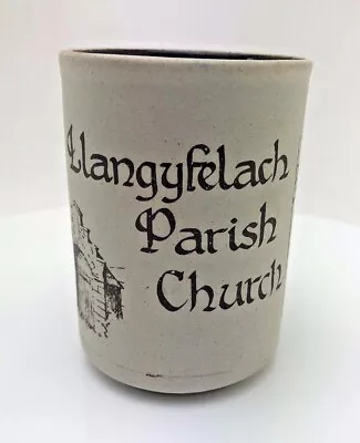 Buy LAUGHARNE Pottery Mug Vintage Llangyfelach Parish Church Handmade Stoneware • 17.99£