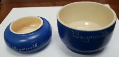 Buy Vintage Retro Devonware Blue 2 Off Sugar Bowl Set 'weymouth' • 6.60£