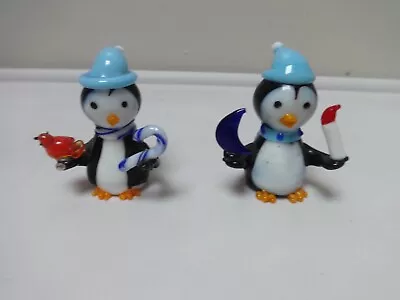 Buy 2 Murano Glass Christmas Penguins - Approx 5cm Tall • 20£