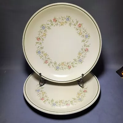 Buy 2x Bhs Country Garland Pattern Dinner Plates 26cm • 16.90£