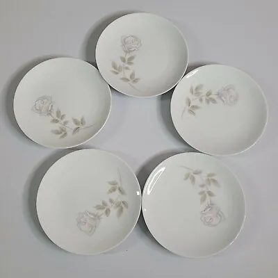 Buy Noritake Edenrose Bread Plates Set Of 5 6343 Japan 6  White Roses VTG 1960s 60s • 16.83£