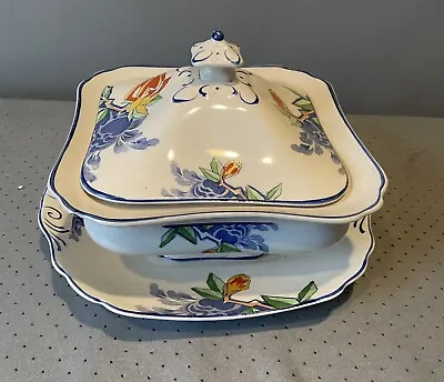 Buy Vegetable Tureen On Stand In Langtrey Pattern  Corona Ware By S. Hancock & Sons • 24.50£