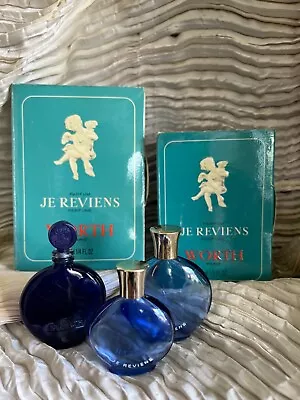 Buy Vintage Blue Glass Scent Bottles Je Reviens/dans La Nuit • 14.99£