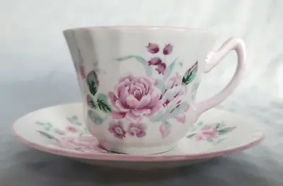 Buy Pink Rose Cup & Saucer By Royal Sutherland • 11.37£