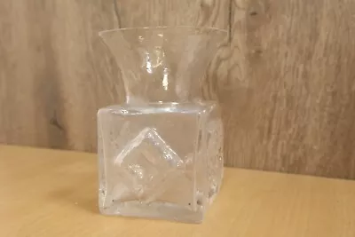 Buy Dartington Clear Art Glass Vase Abstract Frank Thrower MCM • 29.95£