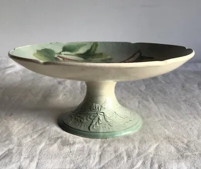 Buy Vintage French Art Nouveau Ceramic Compotier Pedestal Bowl. • 21£