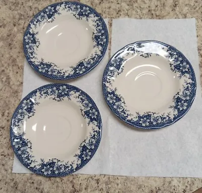 Buy 3 Clayton Tableware Malaysia, Blue & White Floral Saucers • 11.53£