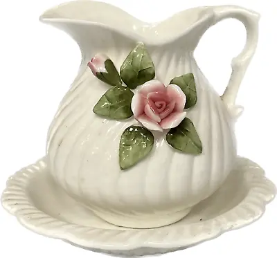 Buy Vintage, St Michael, Small, Milk Jug Pitcher Creamer, With Plate #RS • 6.12£