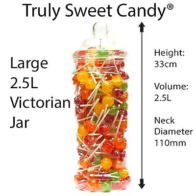 Buy Tall Plastic Sweet Jars 2585ml Retro Storage Sweet Tables Candy Buffets Party • 14.79£