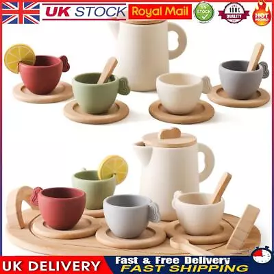 Buy 9pcs/10pcs Princess Tea Time Party Food Toys Role Play Wooden Tea Set For Kids • 17.19£