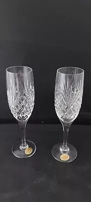 Buy Royal Brierley ~  Crystal~ Champagne Flutes X 2  Signed ( 8 1/4  Tall) • 19.99£