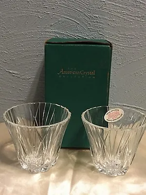 Buy The American Crystal Collection Set Of 2 Clear Glass VotiveCandle Holders 4 Tall • 21.76£
