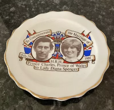 Buy Small Bone China Plate Commemorating The Marriage Of Charles & Diana 1981 • 3£