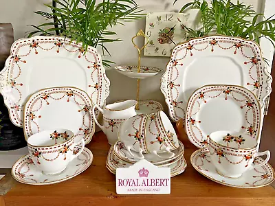 Buy Antique Royal Albert Crown China Afternoon Tea Set Swags And Bows Handpainted • 35£