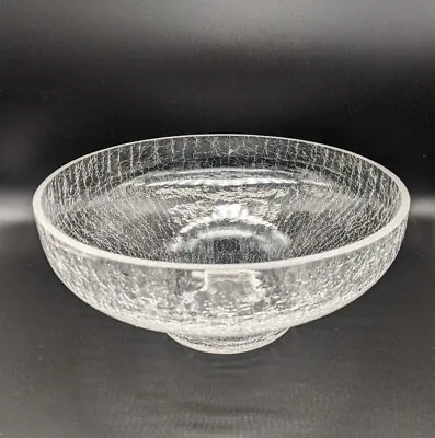 Buy Vintage Clear Crackle Glass Footed Dish/Bowl Trifle/Fruit 21cm Diameter  • 7.50£