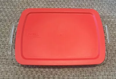 Buy Pyrex 3 Qt Clear Glass 9  X 13  Baking Dish Casserole #233 With Red Lid  • 23.71£