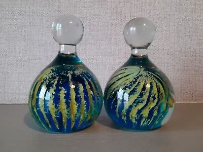 Buy Mdina Style Paperweights X 2 Blue 11cm Height. • 16.99£