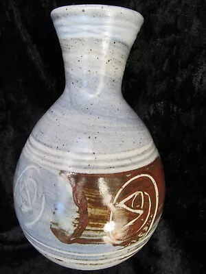 Buy Ian & Elizabeth Hird KELSO Studio Art Pottery Light Blue Bottle Vase Scotland  • 35£
